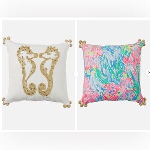 Lilly Pulitzer for Pottery Barn Hold Your Horses decorative pillow 12” x 12”